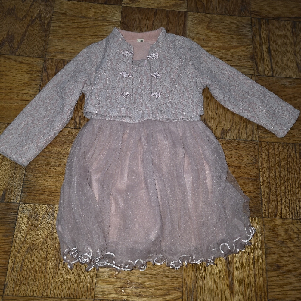 Mignon Blush Lace Dress with Jacket